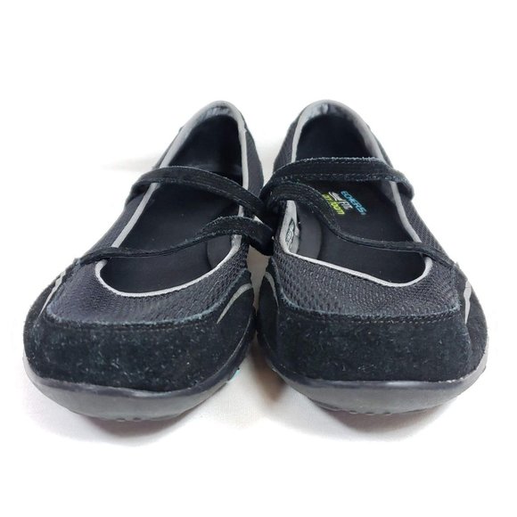 Skechers Mary Jane Shoes Women's Size 8 Black Leather/Mesh - Picture 2 of 8